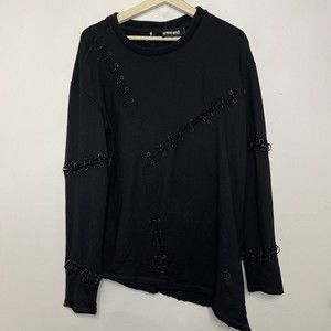 DARKER WAVS Modulation Unisex Pierced O-Ring Tee Black Long sleeve Top/Dress